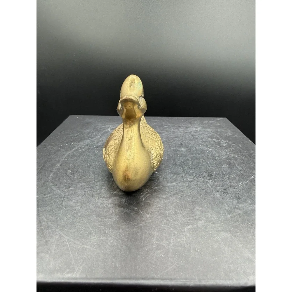 🦆 Vintage Small Solid Brass Duck Figurine / Paperweight